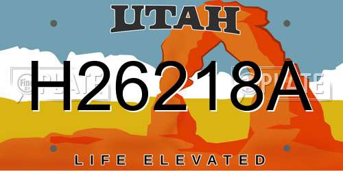 H26218A Utah License Plate