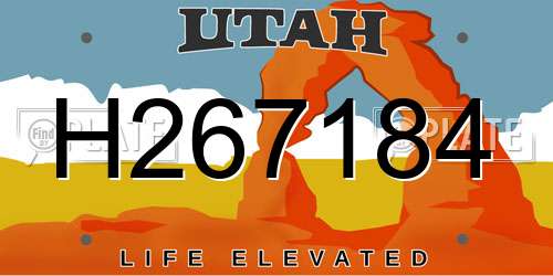 H267184 Utah License Plate