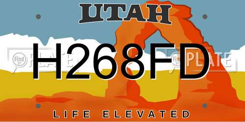 H268FD Utah License Plate