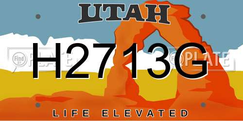 H2713G Utah License Plate
