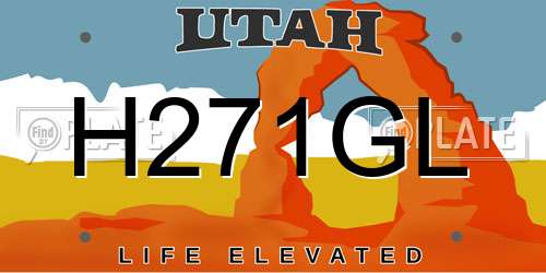 H271GL Utah License Plate
