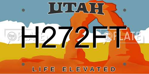 H272FT Utah License Plate
