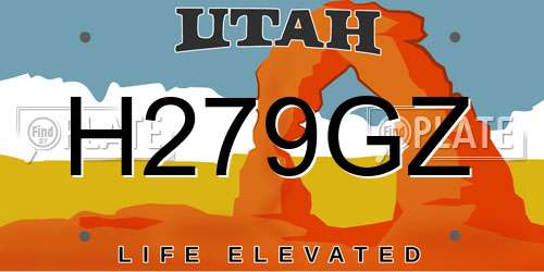 H279GZ Utah License Plate