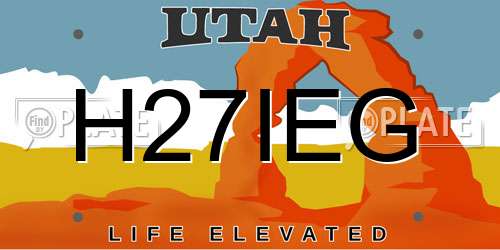 H27IEG Utah License Plate