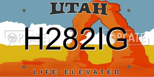 H282IG Utah License Plate