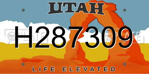 H287309 Utah License Plate