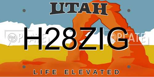 H28ZIG Utah License Plate