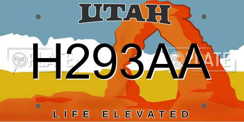 H293AA Utah License Plate