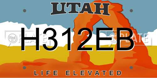 H312EB Utah License Plate