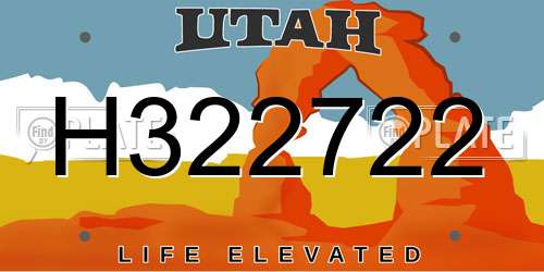 H322722 Utah License Plate