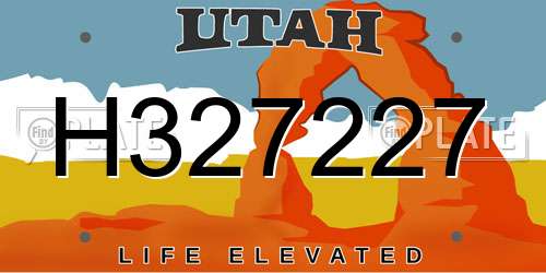 H327227 Utah License Plate