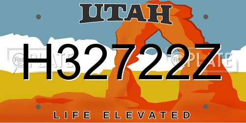 H32722Z Utah License Plate