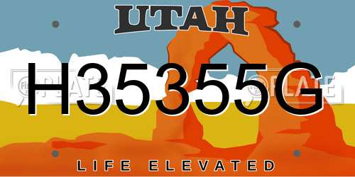 H35355G Utah License Plate