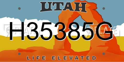 H35385G Utah License Plate