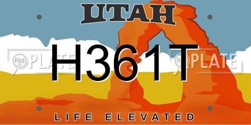 H361T Utah License Plate