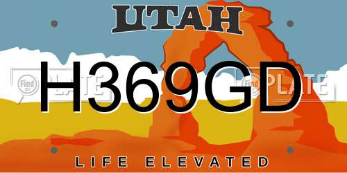 H369GD Utah License Plate