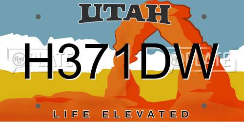 H371DW Utah License Plate