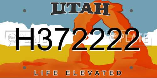 H372222 Utah License Plate