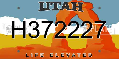 H372227 Utah License Plate