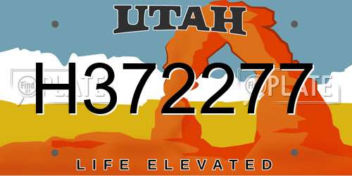 H372277 Utah License Plate