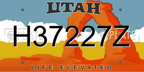 H37227Z Utah License Plate