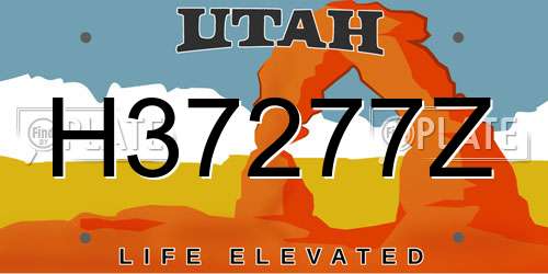 H37277Z Utah License Plate
