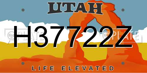H37722Z Utah License Plate