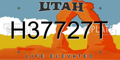 H37727T Utah License Plate