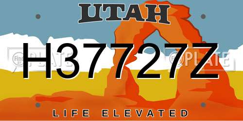 H37727Z Utah License Plate