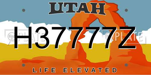 H37777Z Utah License Plate