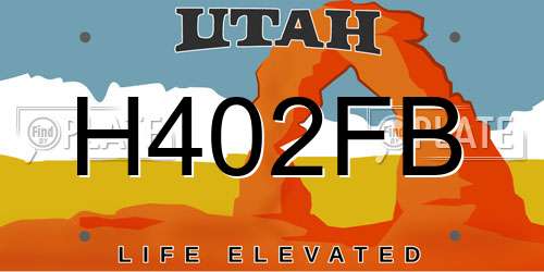 H402FB Utah License Plate