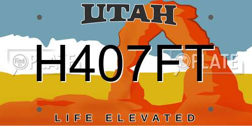 H407FT Utah License Plate
