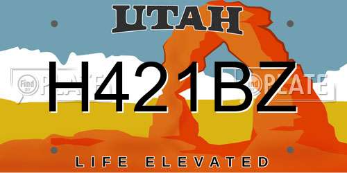 H421BZ Utah License Plate