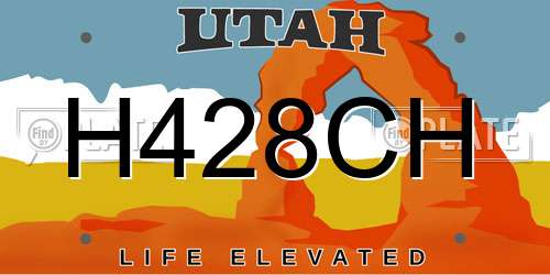H428CH Utah License Plate