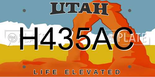 H435AC Utah License Plate