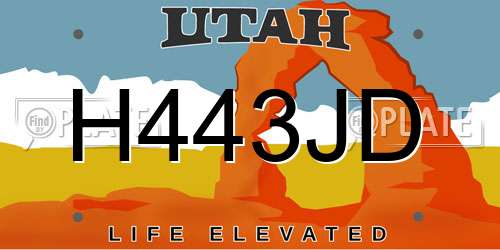 H443JD Utah License Plate