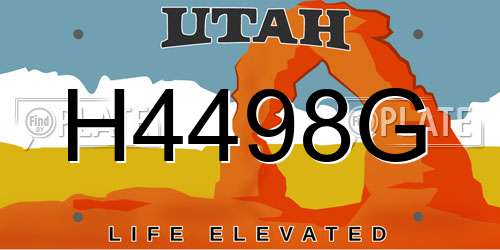 H4498G Utah License Plate