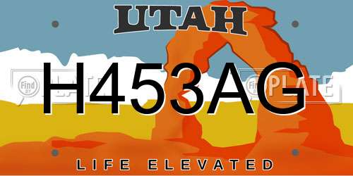 H453AG Utah License Plate