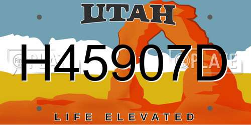 H45907D Utah License Plate