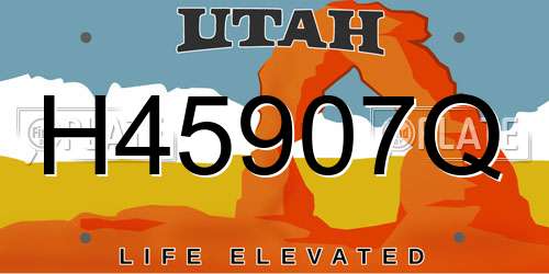 H45907Q Utah License Plate