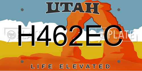 H462EC Utah License Plate
