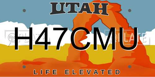 H47CMU Utah License Plate