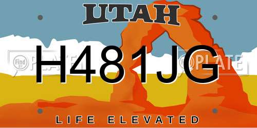 H481JG Utah License Plate