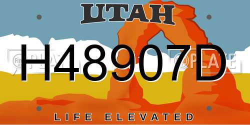 H48907D Utah License Plate