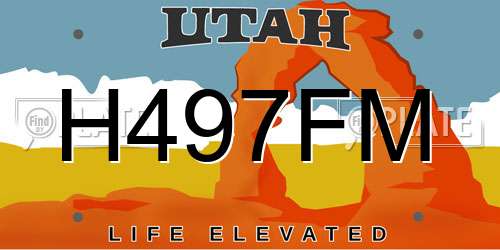H497FM Utah License Plate