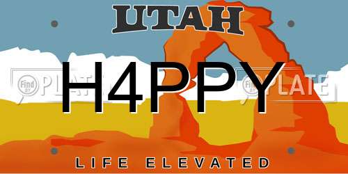 H4PPY Utah License Plate