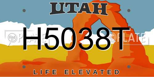 H5038T Utah License Plate