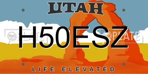 H50ESZ Utah License Plate