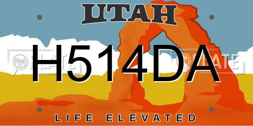 H514DA Utah License Plate