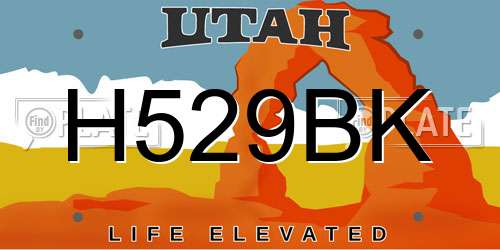 H529BK Utah License Plate